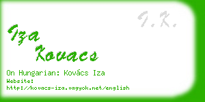 iza kovacs business card